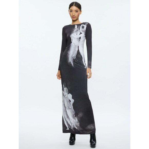 Alice + Olivia Delora Maxi Dress 0 in Renaissance Fresco NWT $495